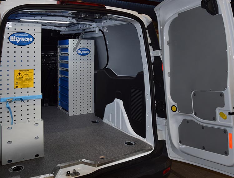 03 Parete destra Connect con mobile addossato alla porta laterale Syncro Svizzera